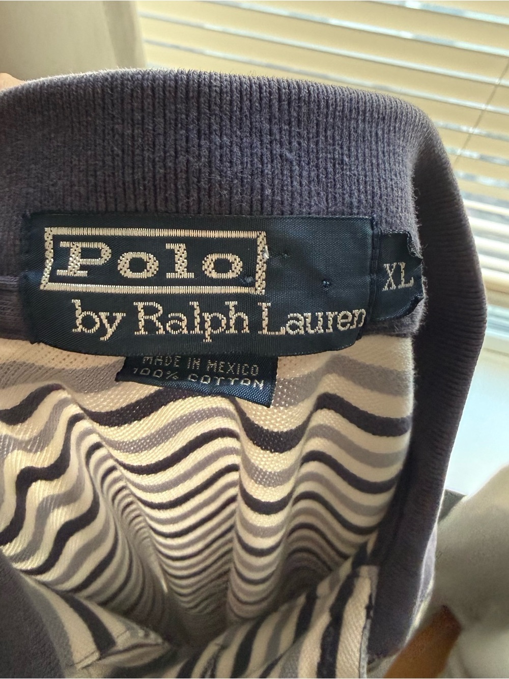 Polo Ralph Lauren Striped Navy and White Polo Shirt with Pocket & Pony XL - Picture 3 of 3